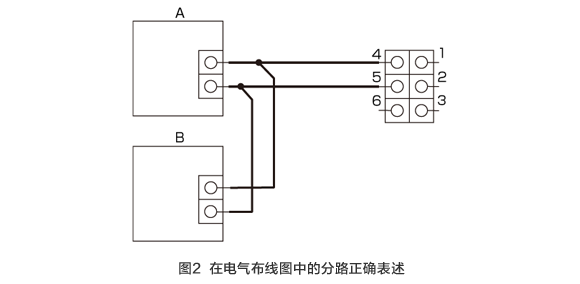 图2 在电气布线图中的分路正确表述